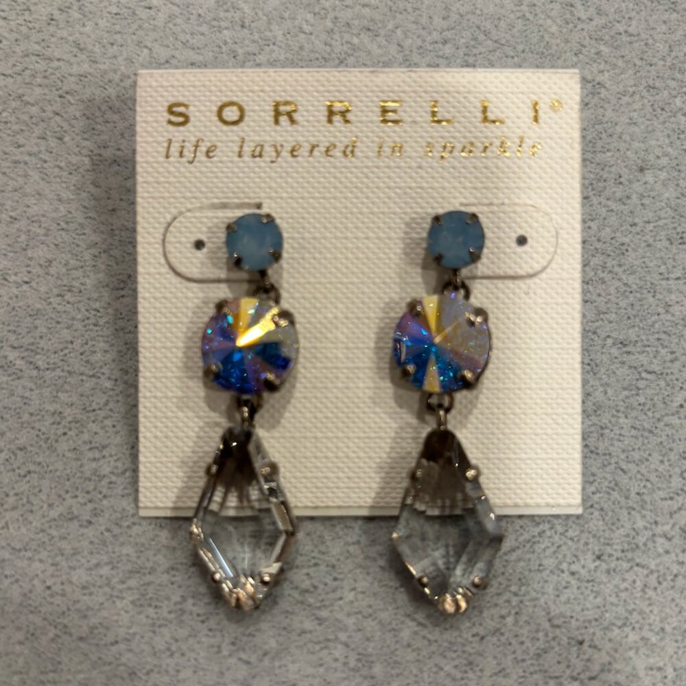 Sorrelli Blue and Iridescent Drop Earrings